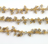 Labradorite Wire Wrapped Cluster Rosary Chain in Yellow Gold, 2-3 mm, (RS-LAB-122)